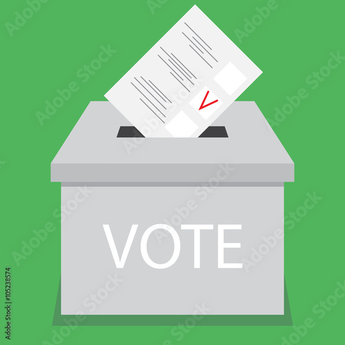 Ballot box design flat vote