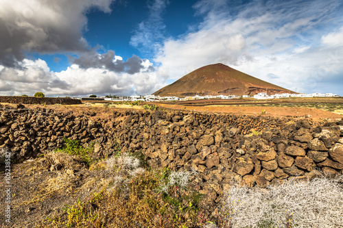 Volcanic landscape of the island of Lanzarote, Canary Islands, S photo