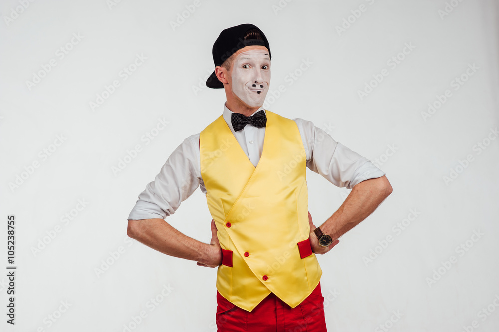 funny mime isolated on white background