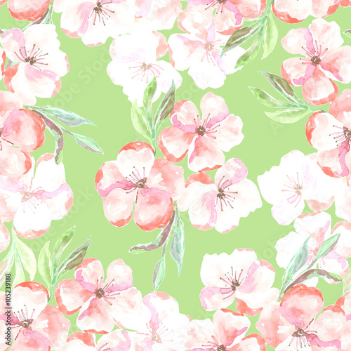 Apple blossom seamless pattern