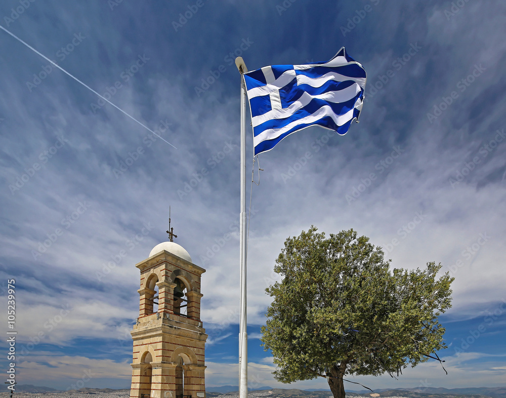 Greek Flag - obrazy, fototapety, plakaty 