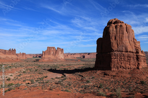 A panoramic view of Tower of Babel, Arches National Park