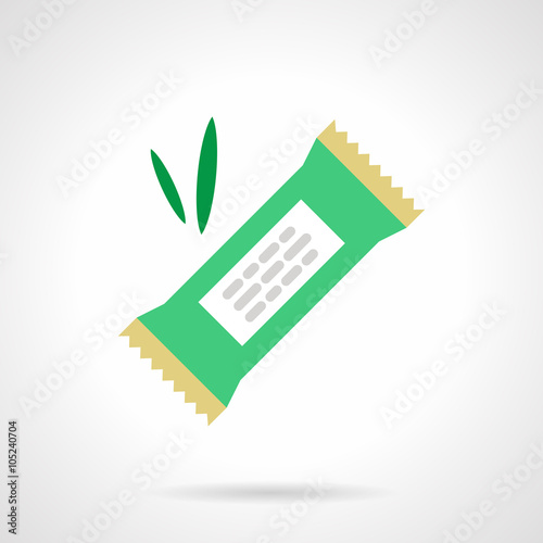 Vegan candy flat color design vector icon