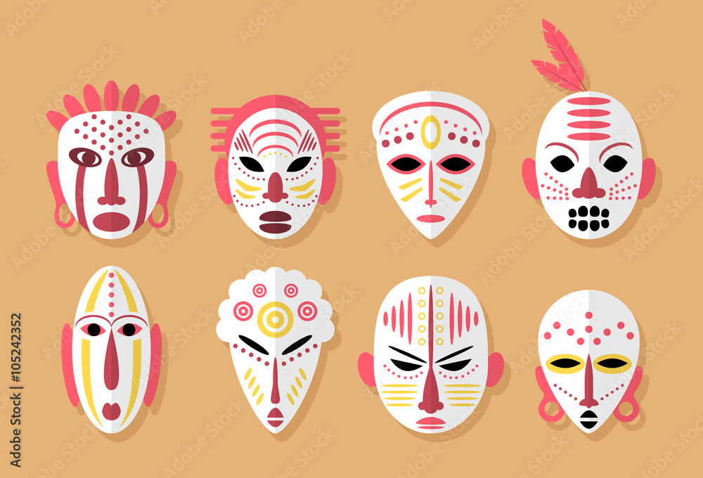 African Mask Icons African Mask Icons