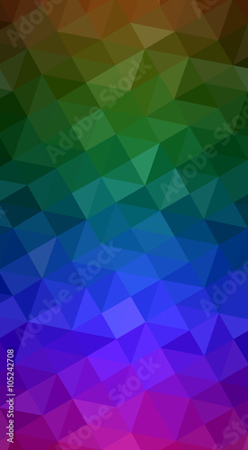 Multicolor dark polygonal design illustration, which consist of triangles and gradient in origami style.
