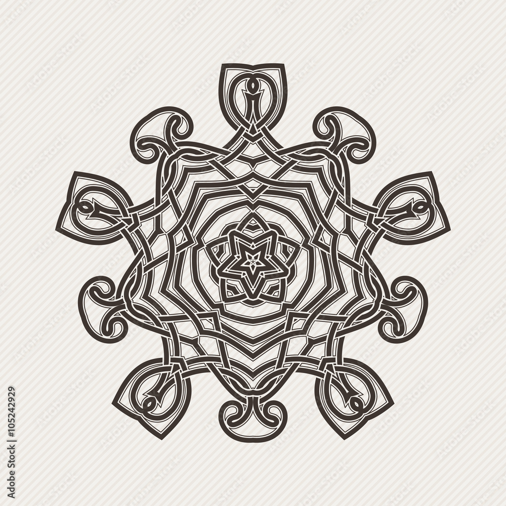 Vector mandala. Gothic lace tattoo. Celtic weave with sharp corners. Vector mandala. Gothic lace tattoo. Celtic weave with sharp corners.
