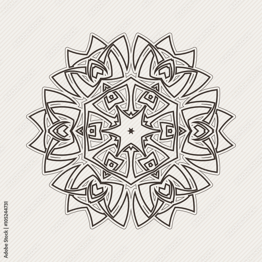 Vector mandala. Gothic lace tattoo. Celtic weave with sharp corners. Vector mandala. Gothic lace tattoo. Celtic weave with sharp corners.