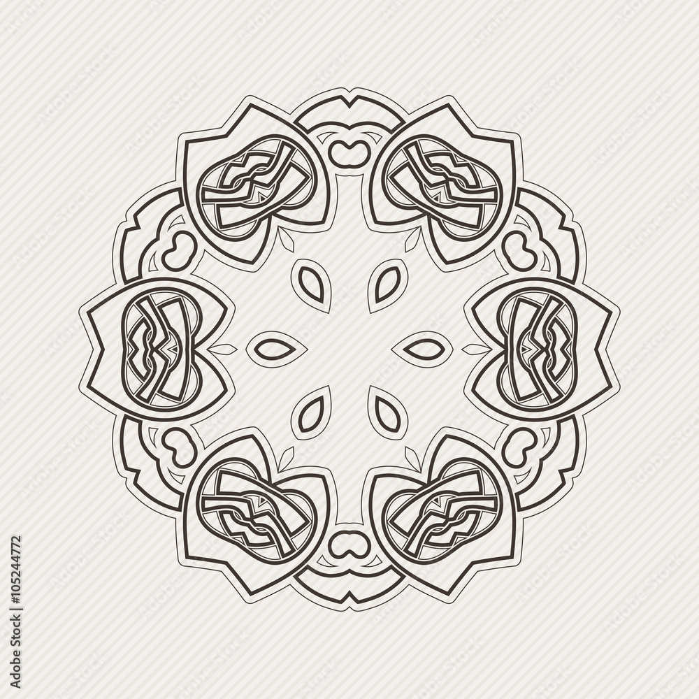 Vector mandala. Gothic lace tattoo. Celtic weave with sharp corners. Vector mandala. Gothic lace tattoo. Celtic weave with sharp corners.