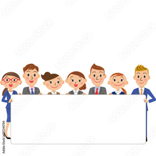 ホワイトボードを持つ会社員