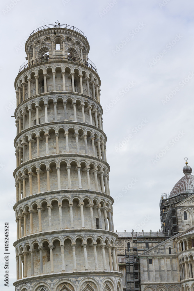 View of Leaning tower and the Basilica, Piazza dei miracoli, Pis