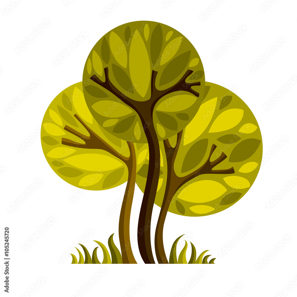 Obraz Artistic stylized natural design symbol, creative tree illustrat