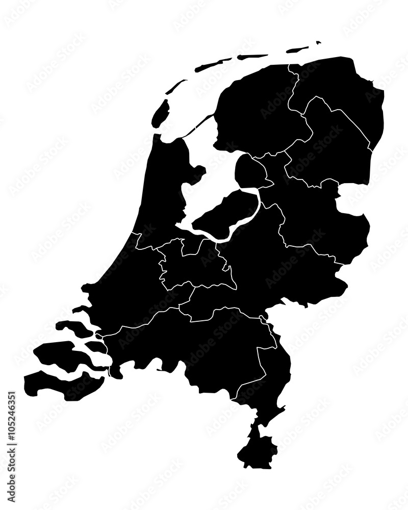 Fototapeta Karte der Niederlande