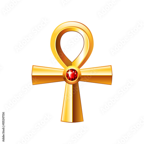 Egyptian cross ankh isolated on white vector