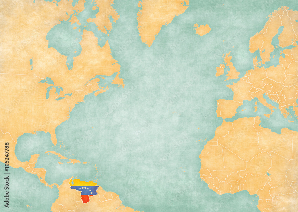 Map of North Atlantic - Venezuela