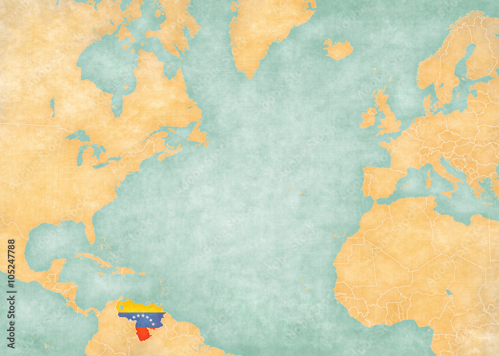 Map of North Atlantic - Venezuela Map of North Atlantic - Venezuela