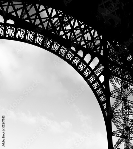Black and White Eiffel Tower Parts