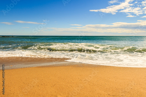 sea beach blue sky sand sun daylight relaxation landscape viewpoint for design postcard and calendar