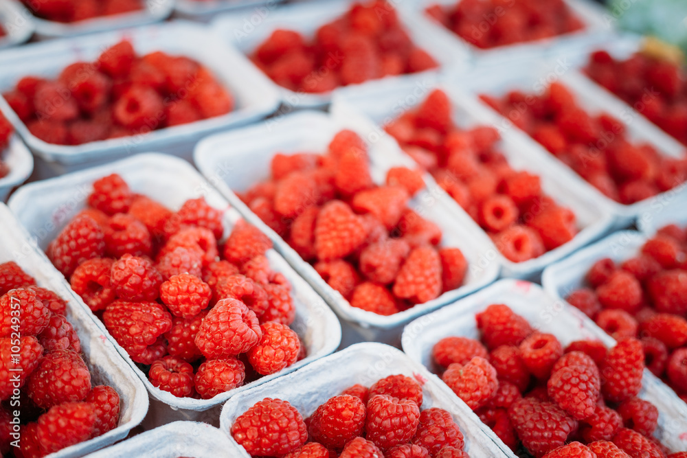 Assortment Of Fresh Yummy Organic Red Berries Raspberries At Mar Assortment Of Fresh Yummy Organic Red Berries Raspberries At Mar