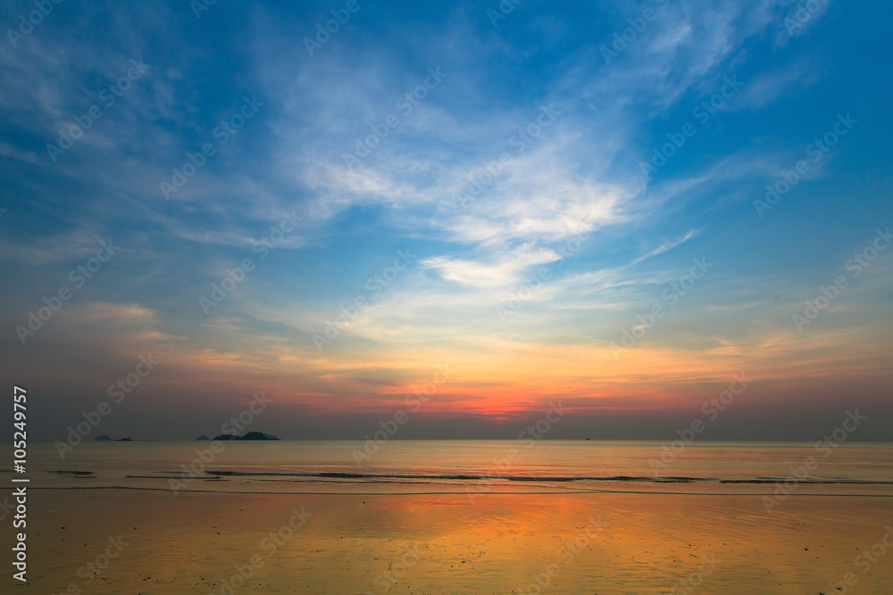 Seaside after sunset.