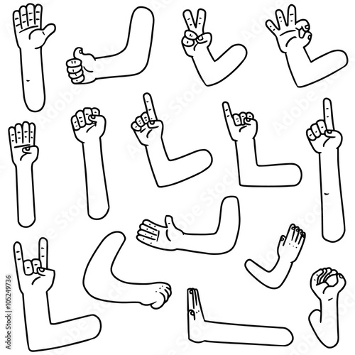 vector set of cartoon arm