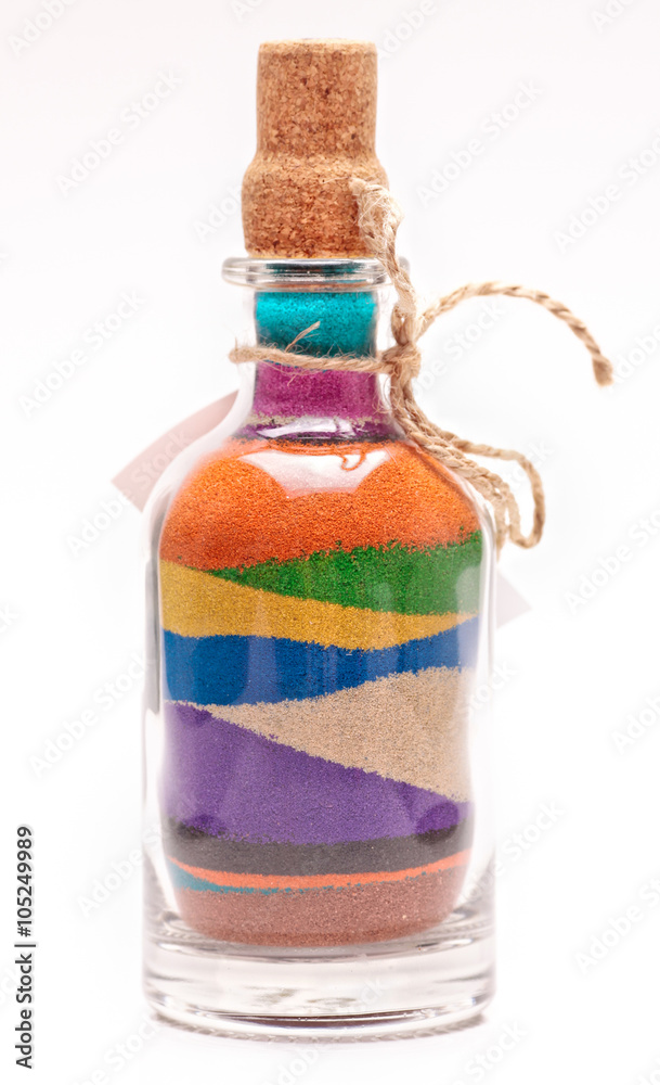 bottle with colorful sand