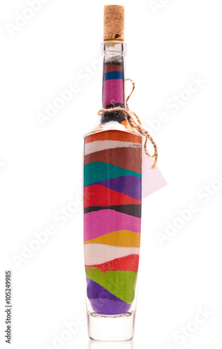 bottle with colorful sand