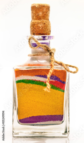 bottle with colorful sand