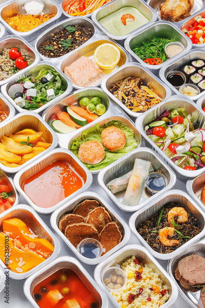 Food in the containers 