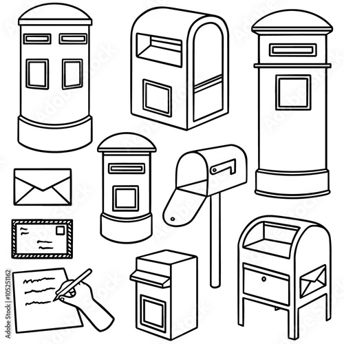vector set of postbox