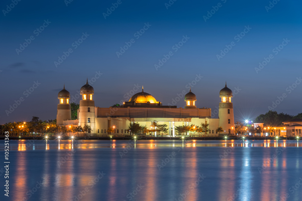 View of crystal mosque in Kuala Terengganu, Malaysia