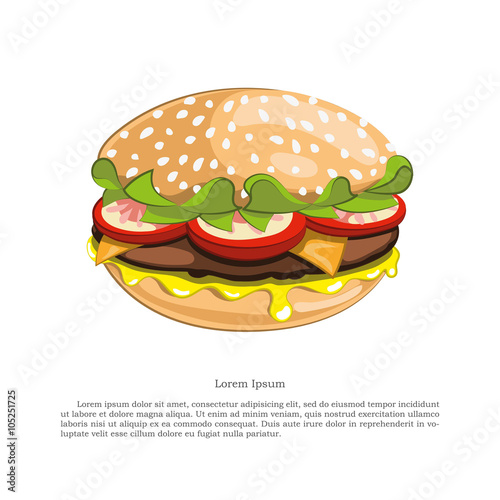 Figure tasty burger on a white background
