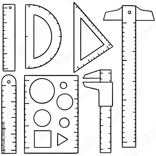 vector set of ruler