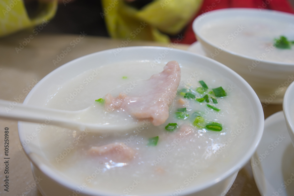 Hongkong congee with pork Hongkong congee with pork