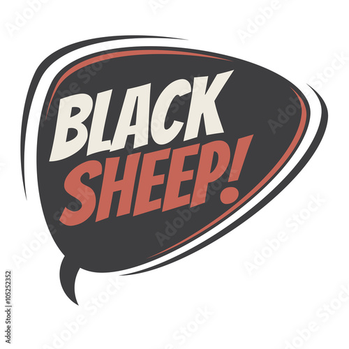 black sheep retro speech balloon