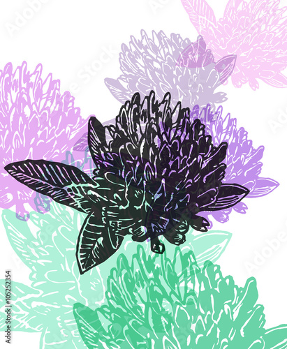 Vector Clovers in abstract composition.
