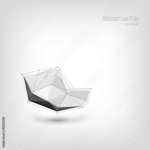 Abstract Low Poly Background. Crystal Geometric. Structure Shape Crystal. Futuristic Poly Crystal. Vector Illustration