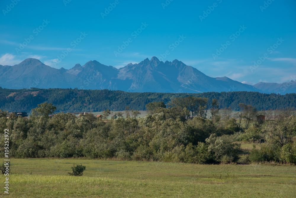 Gorgeous View to the Tatras mountain ridge