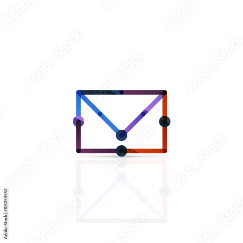 Vector email business symbol, or at sign logo. Linear minimalistic flat icon design