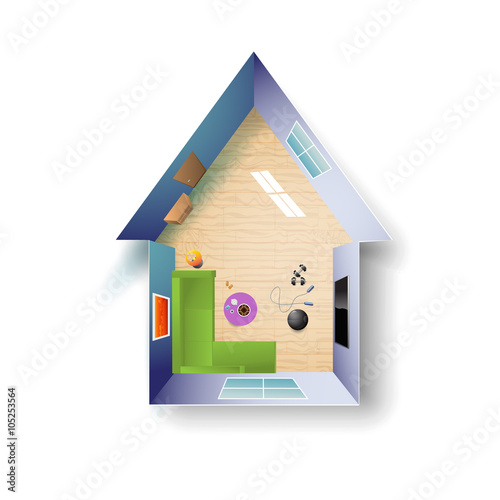 Living room view from above