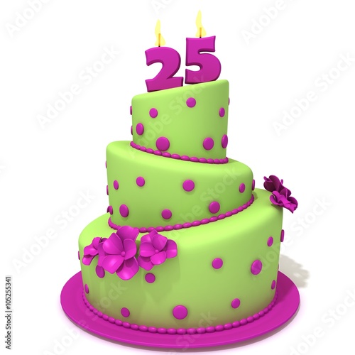 Birthday cake with number twenty five