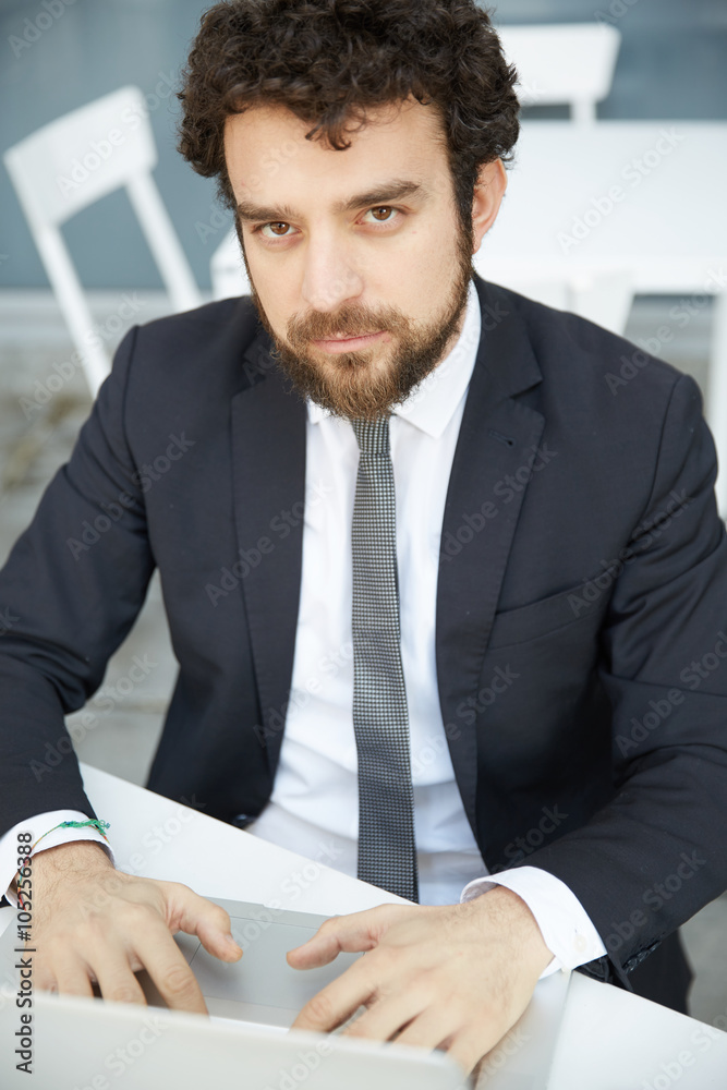 businessman working on lapto