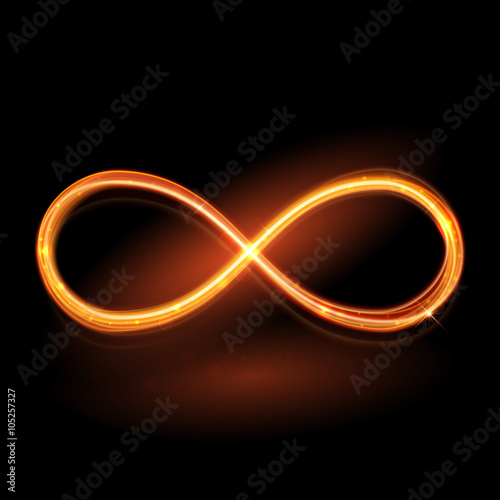 Vector magic glowing light swirl trail. Glitter fire spark wave.