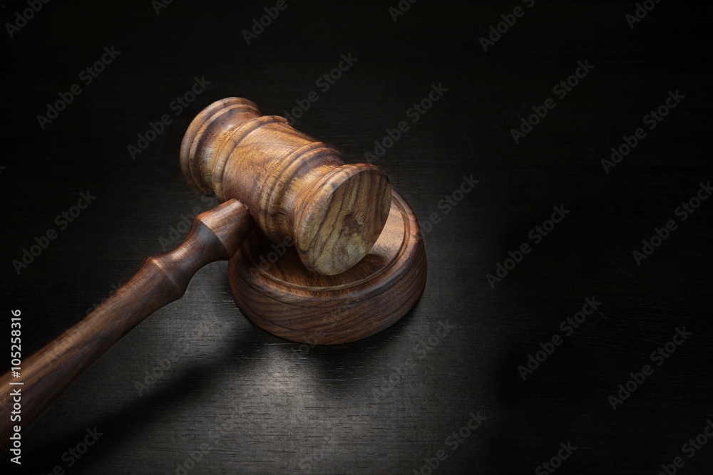 Judges Or Auctioneer Gavel On Black Wood Grunge Background Judges Or Auctioneer Gavel On Black Wood Grunge Background