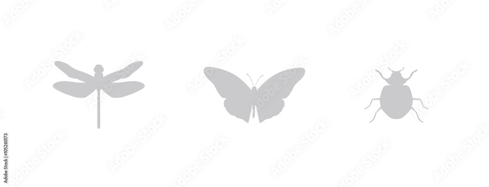 Insekten Set Silhouette Vektor