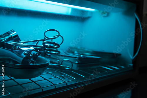 Canvas Print sterilizing the medical instrument