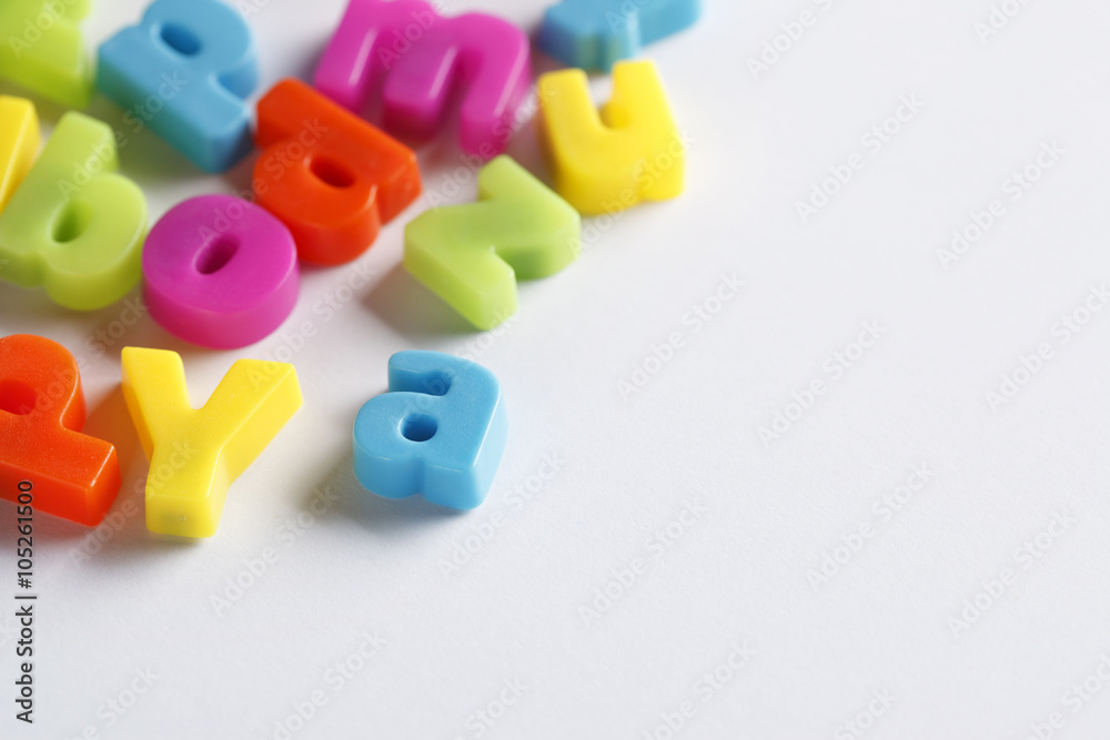 Colorful plastic letters Colorful plastic letters