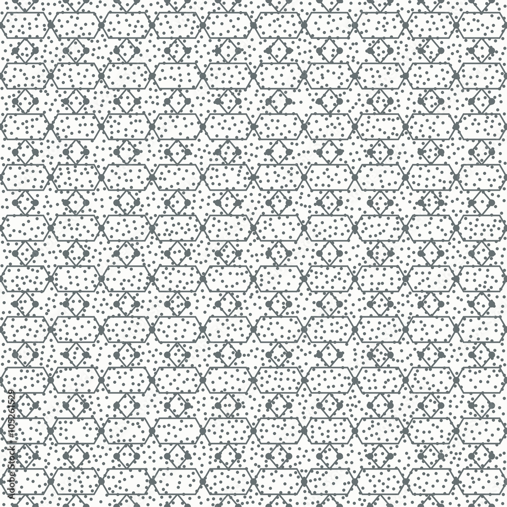 Geometric abstract seamless polygon pattern. Wrapping paper. Polygonal tiling. Vector illustration. Background. Optical illusion effect for design. Graphic texture with randomly disposed spots.