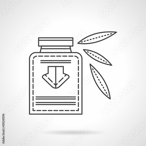 Herbal tincture flat line design vector icon