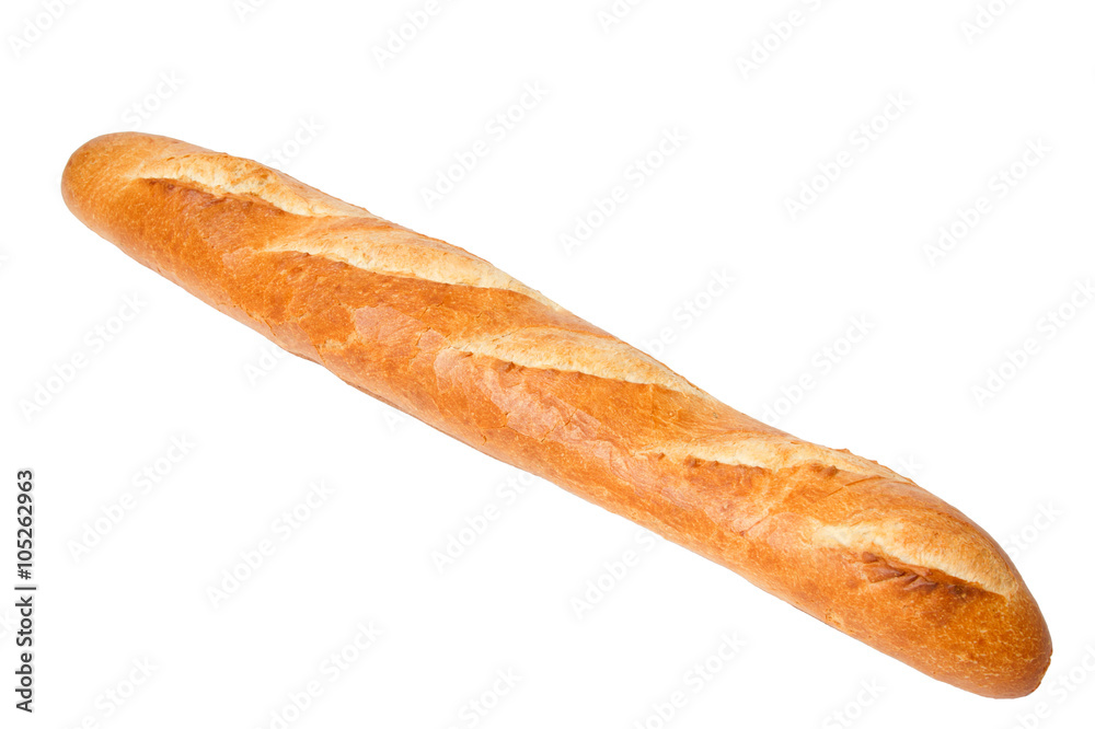 French baguette, it is isolated on the white French baguette, it is isolated on the white