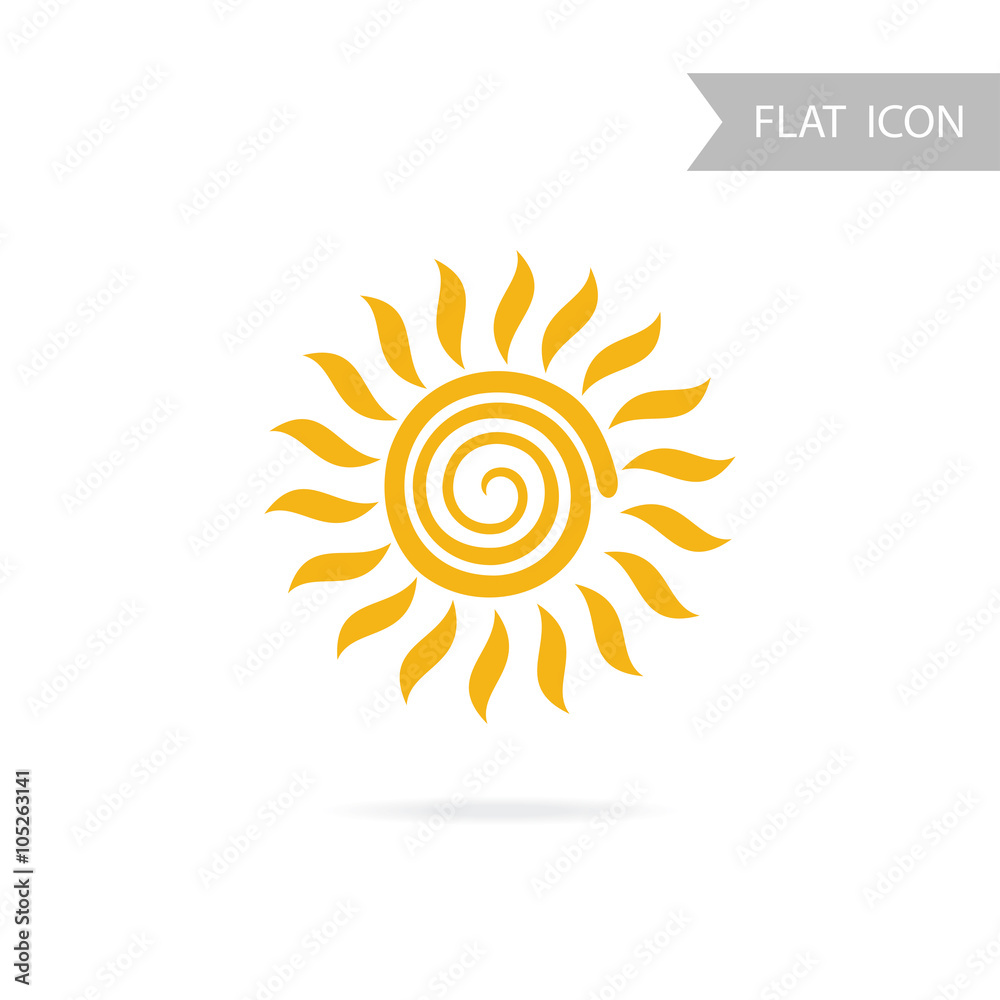 Fototapeta premium Sun Icon and Design Element isolated on White Background.